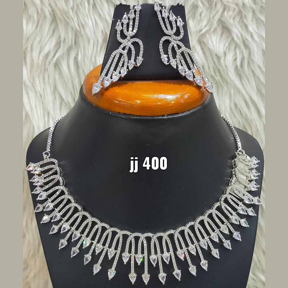 Jain Jewellers American Diamond Necklace Set - 11061557WH