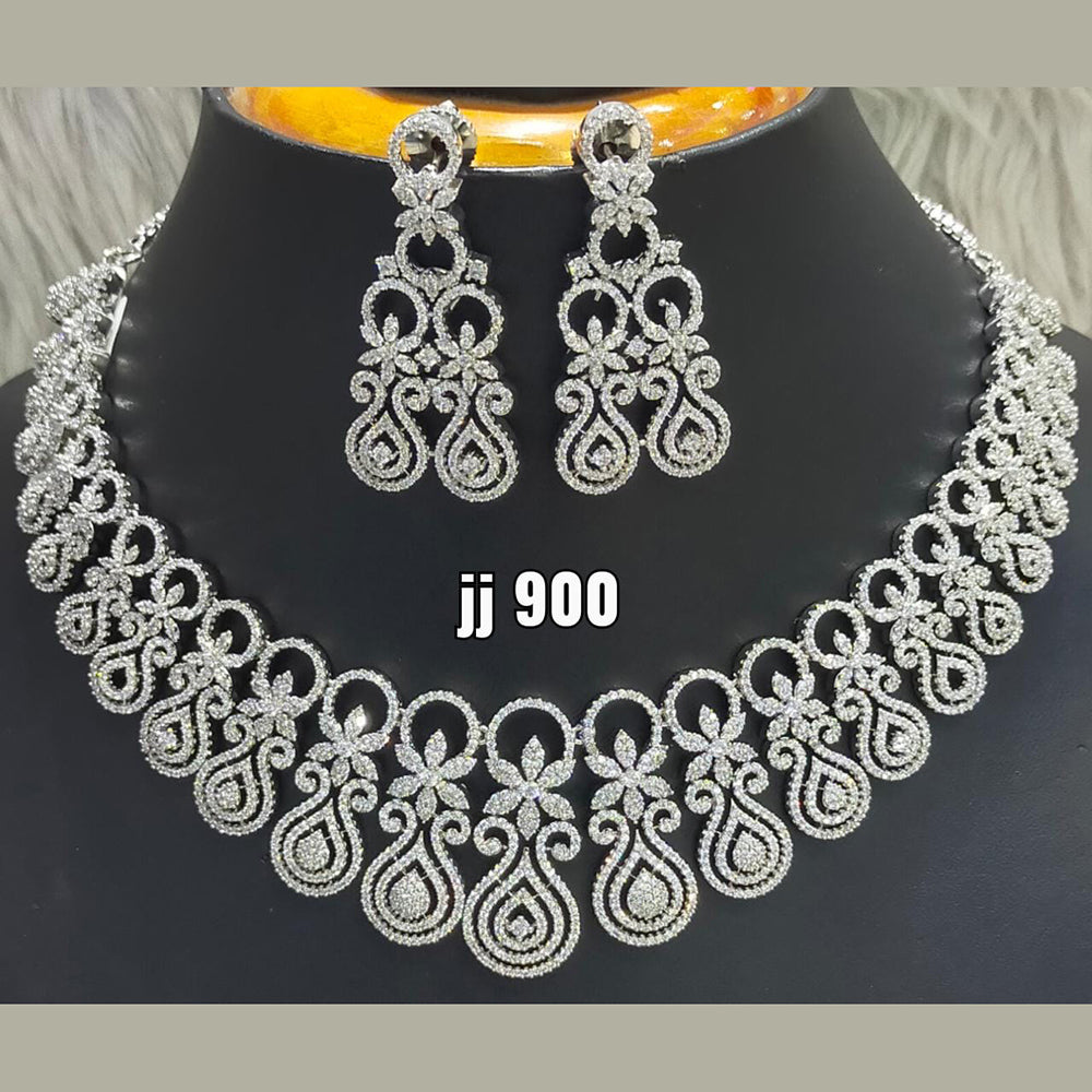 Jain Jewellers American Diamond Necklace Set - 11061558WH