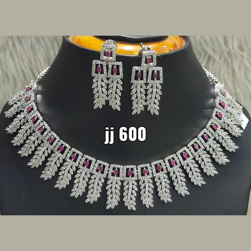 Jain Jewellers American Diamond Necklace Set - 11061560PK