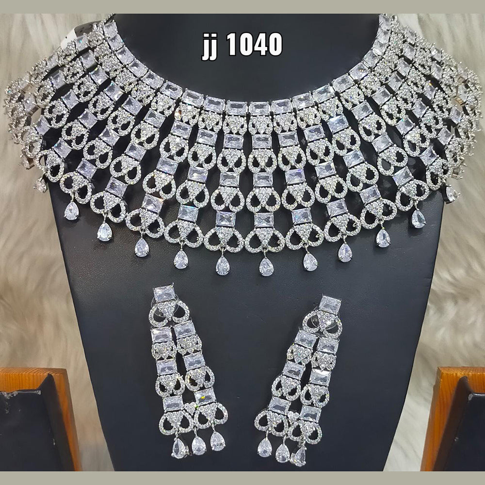 Jain Jewellers American Diamond Necklace Set - 11061563WH