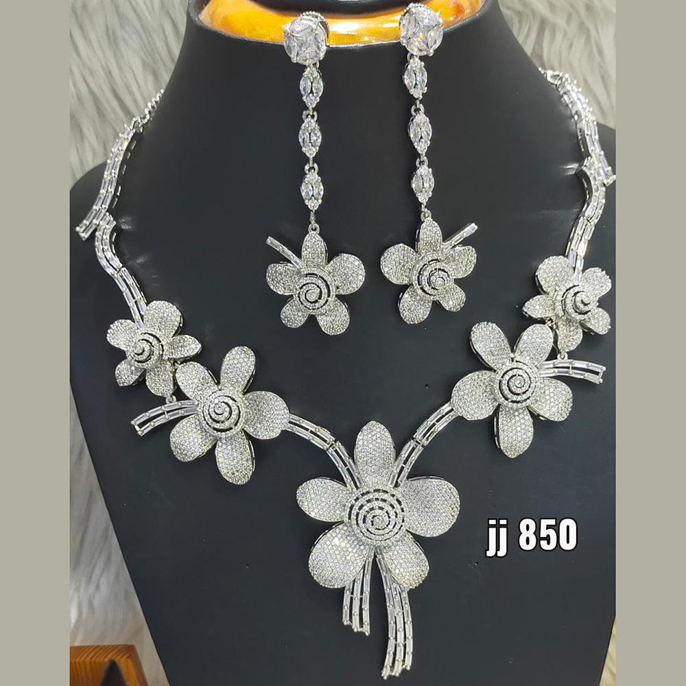 Jain Jewellers American Diamond Necklace Set - 11061565WH