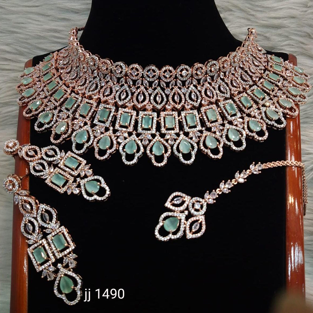 Jain Jewellers American Diamond Necklace Set - 11061589