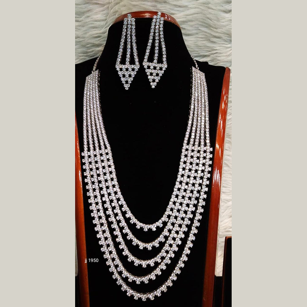 Jain Jewellers American Diamond Necklace Set - 11061599