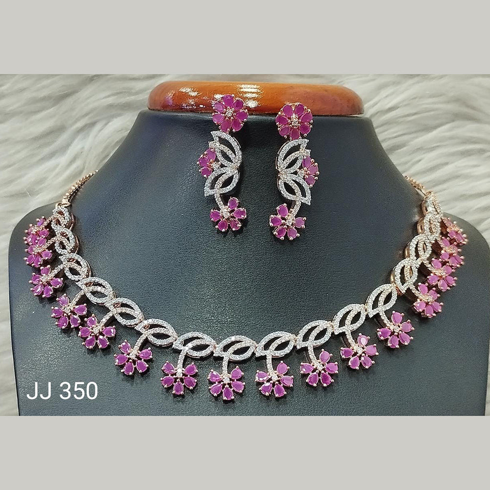 Jain Jewellers American Diamond Necklace Set - 11061614