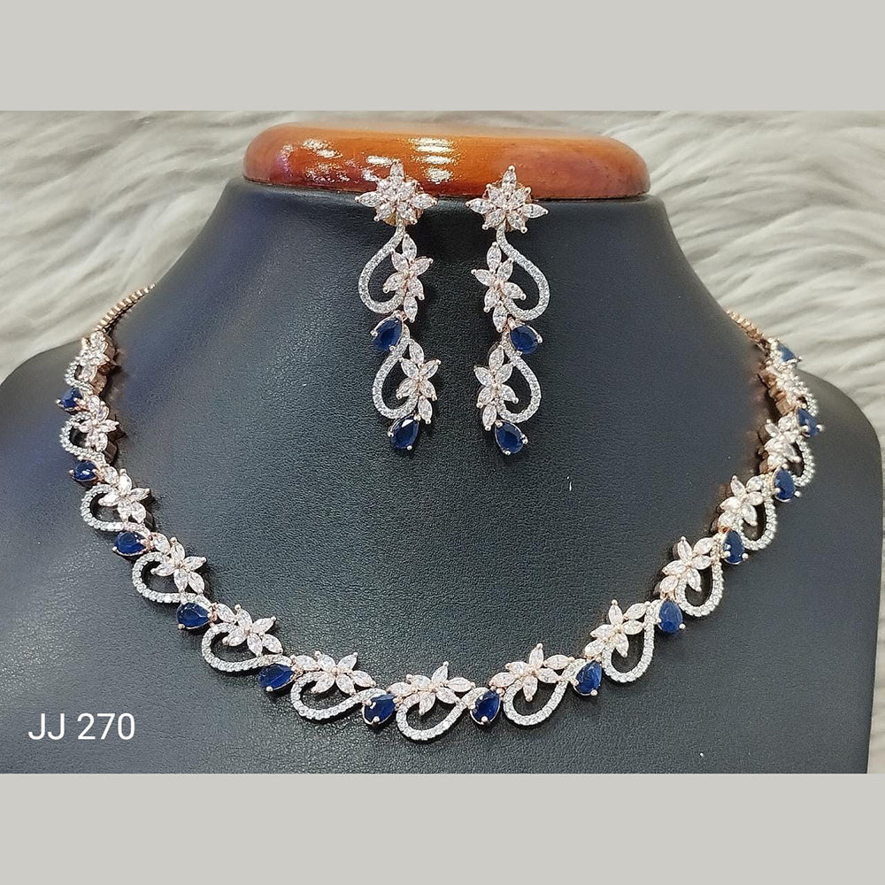 Jain Jewellers American Diamond Necklace Set - 11061620