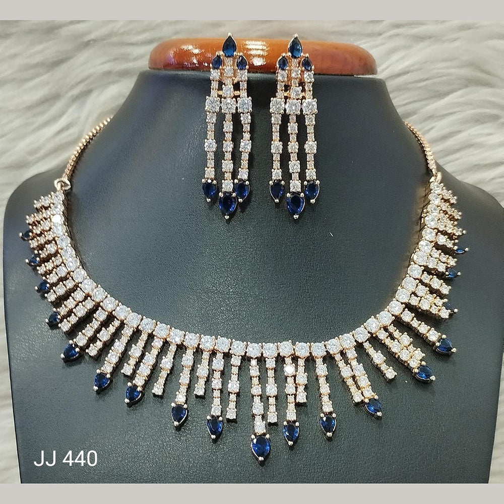 Jain Jewellers American Diamond Necklace Set - 11061621