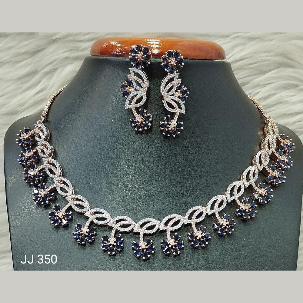 Jain Jewellers American Diamond Necklace Set - 11061622