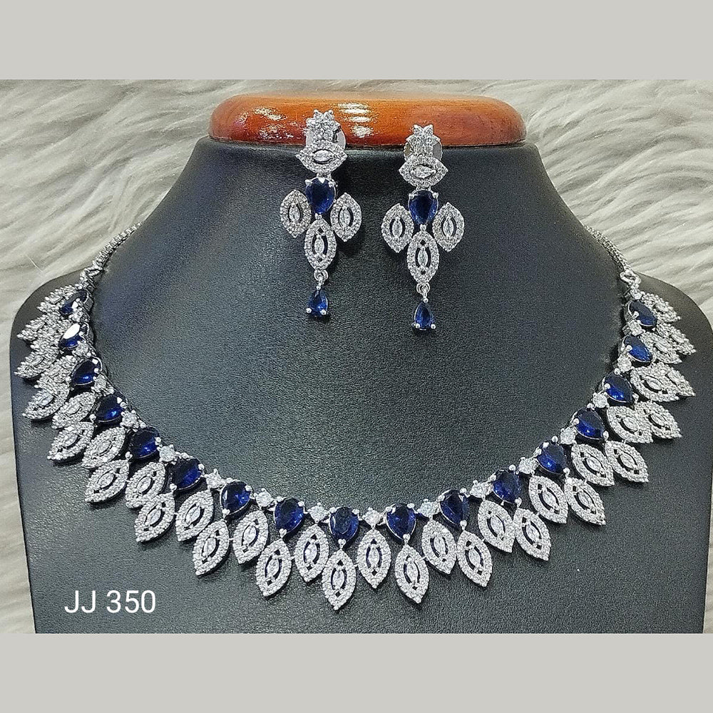 Jain Jewellers American Diamond Necklace Set - 11061624