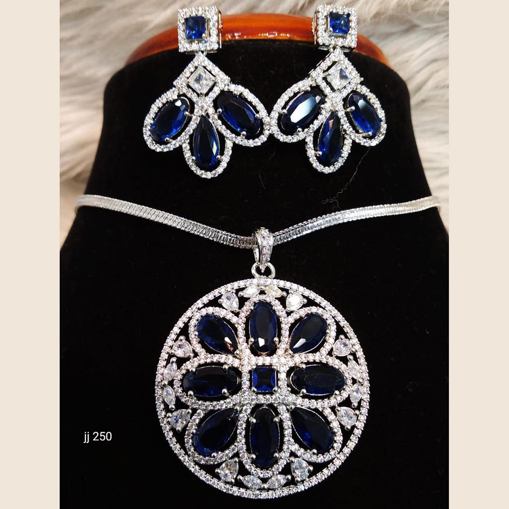 Jain Jewellers Ad Stone Pendant Set - 11061664