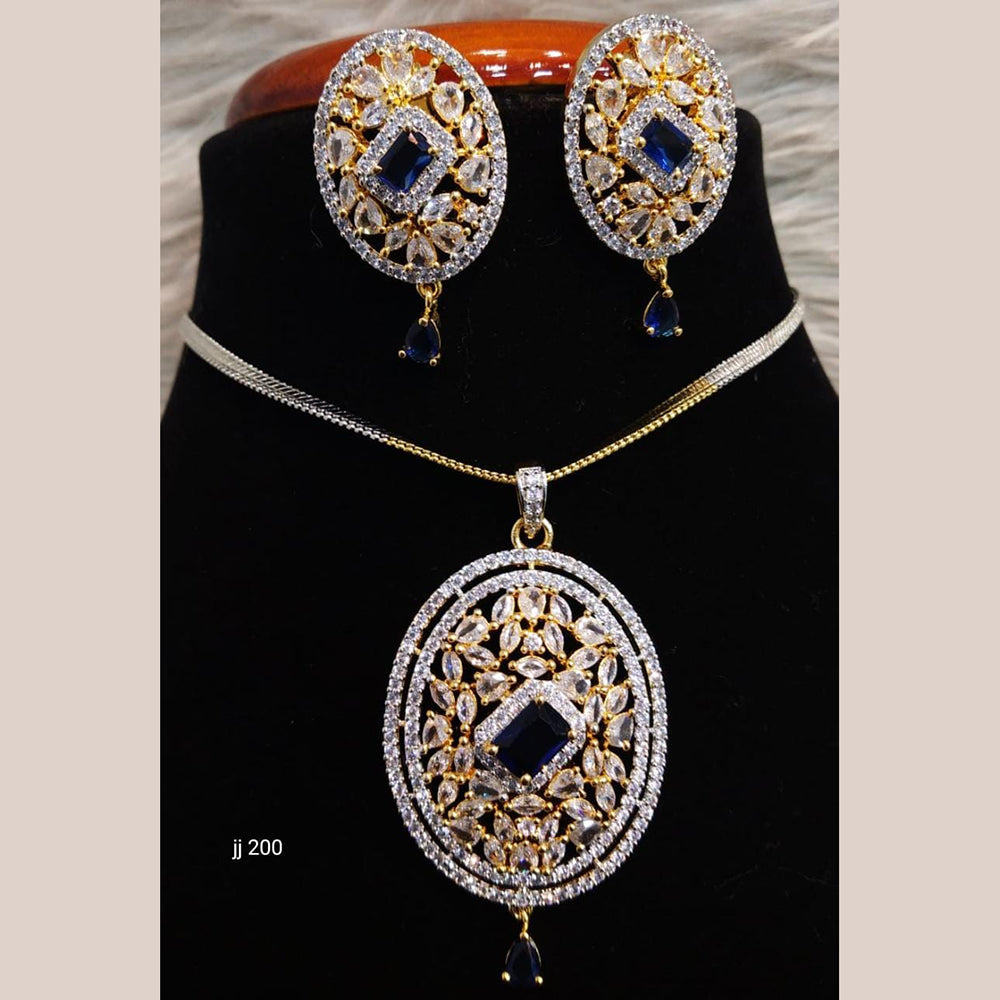 Jain Jewellers Ad Stone Pendant Set - 11061684