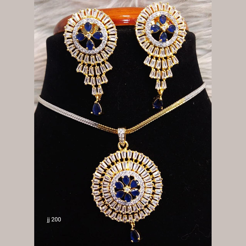 Jain Jewellers Ad Stone Pendant Set - 11061688