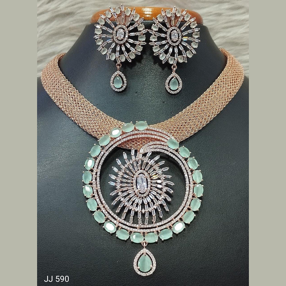 Jain Jewellers American Diamond Necklace Set - 11061689