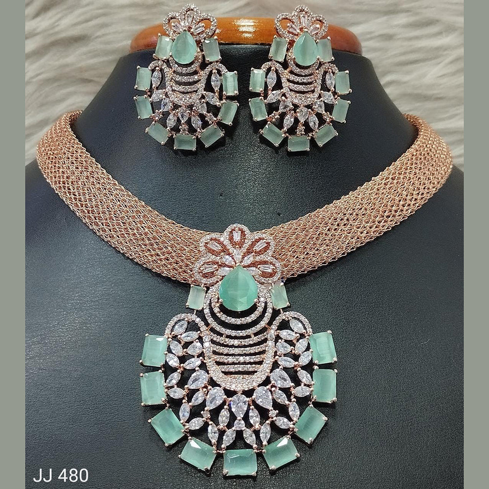 Jain Jewellers American Diamond Necklace Set - 11061694