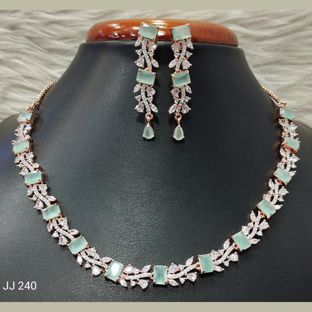 Jain Jewellers American Diamond Necklace Set - 11061757