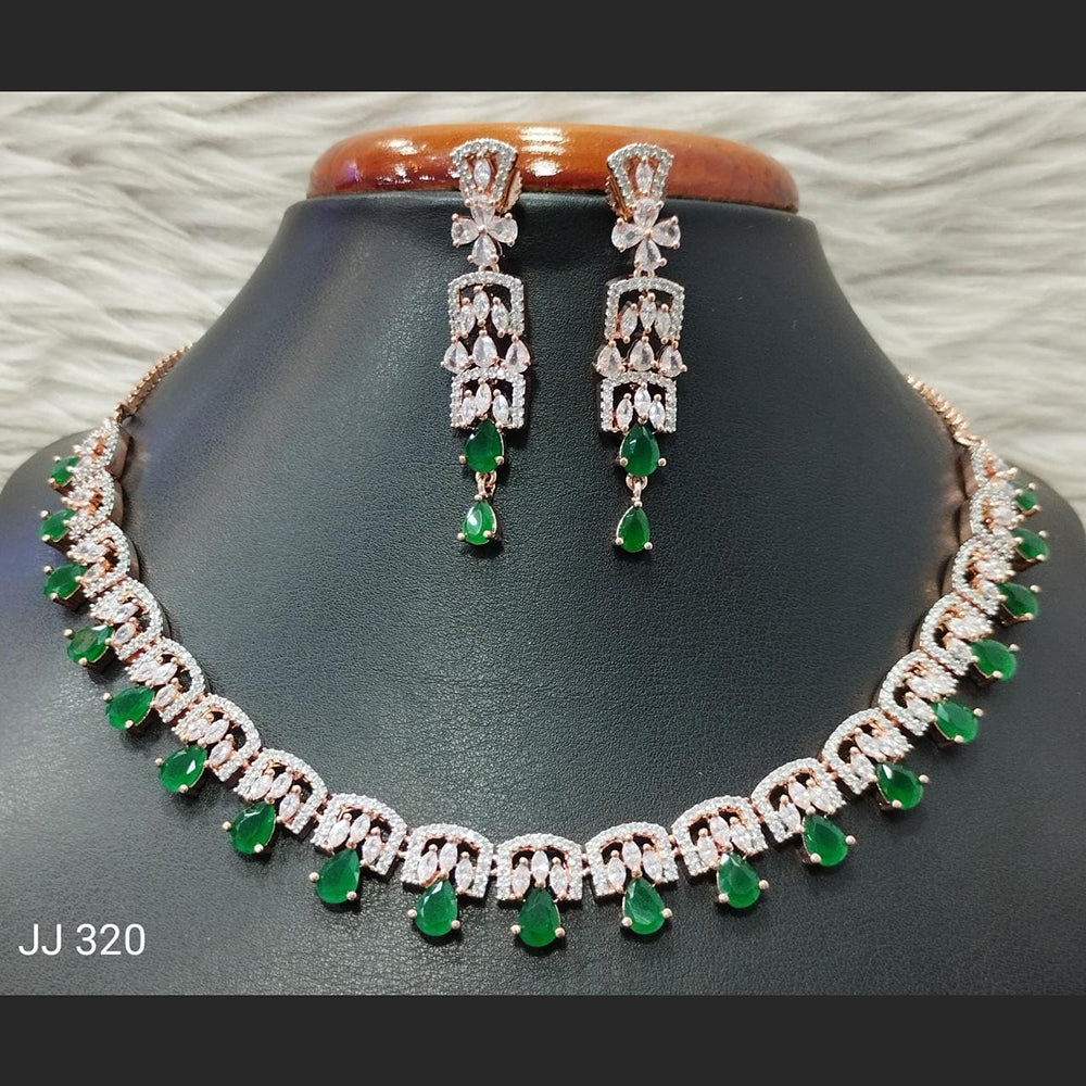 Jain Jewellers American Diamond Necklace Set - 11061758