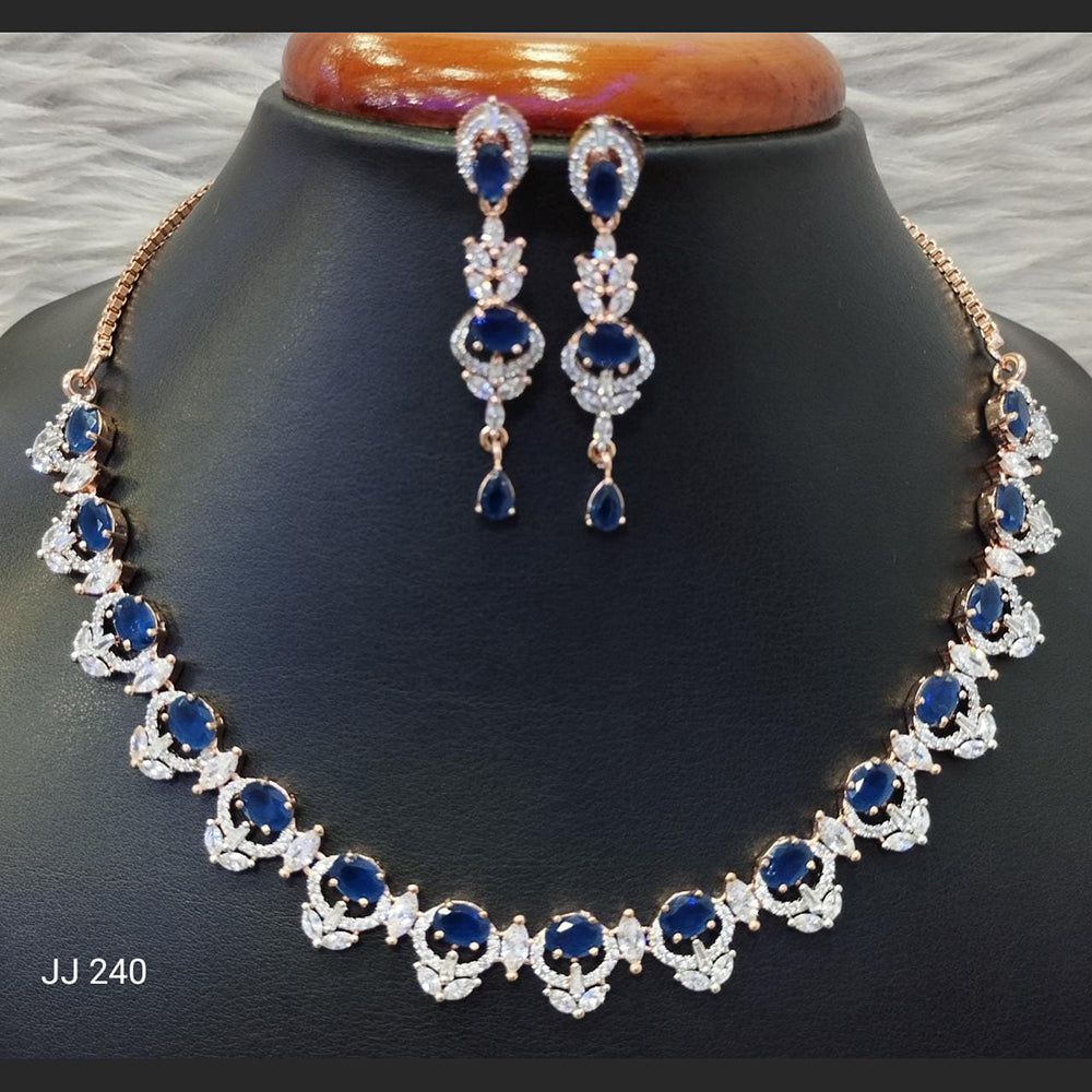 Jain Jewellers American Diamond Necklace Set - 11061762