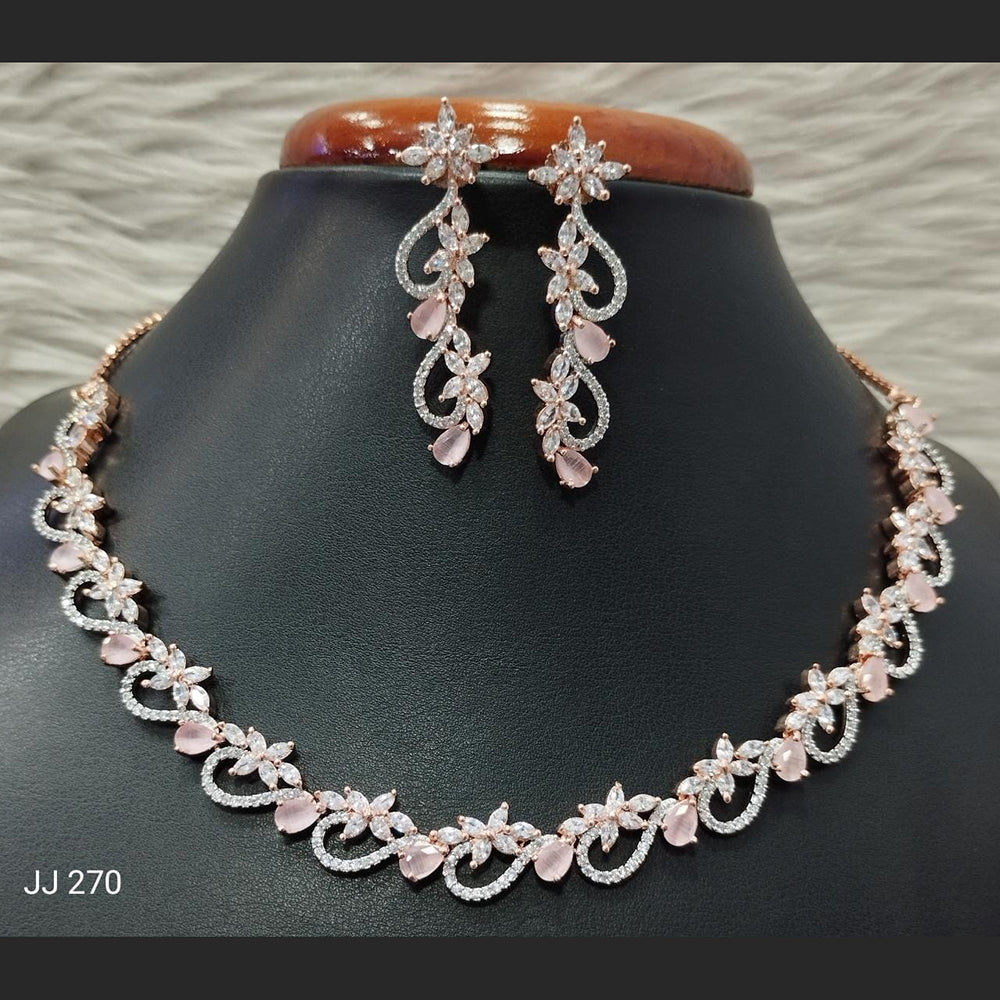 Jain Jewellers American Diamond Necklace Set - 11061764