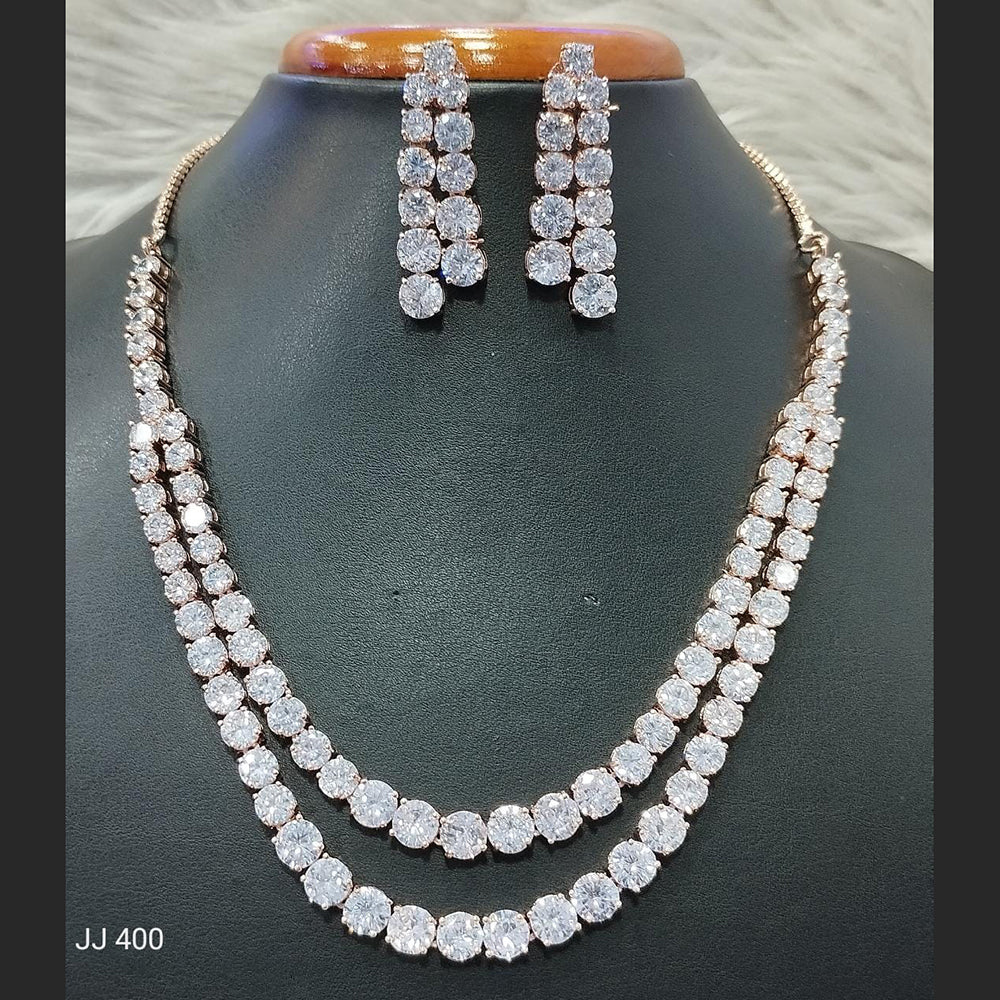 Jain Jewellers American Diamond Necklace Set - 11061765
