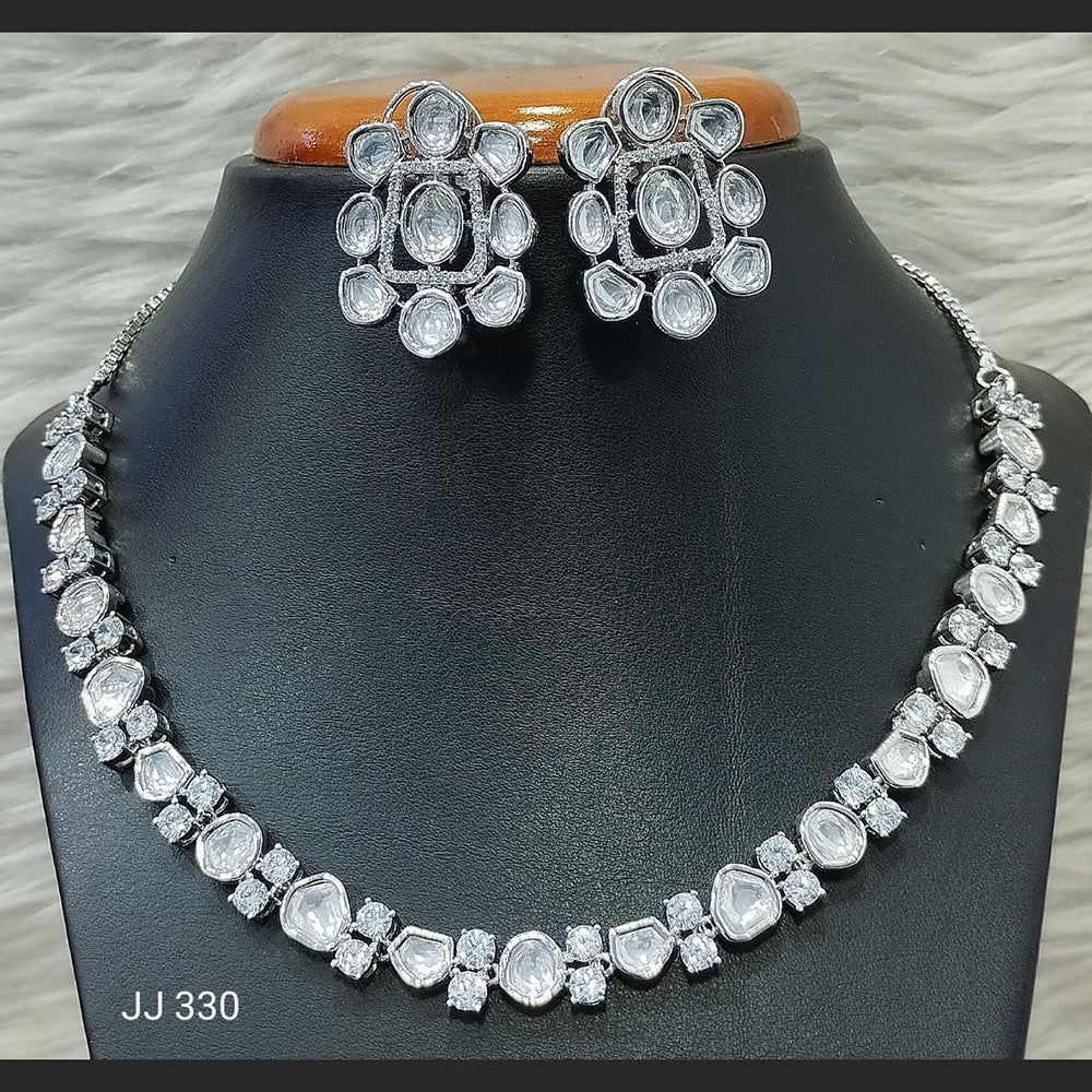 Jain Jewellers American Diamond Necklace Set - 11061766