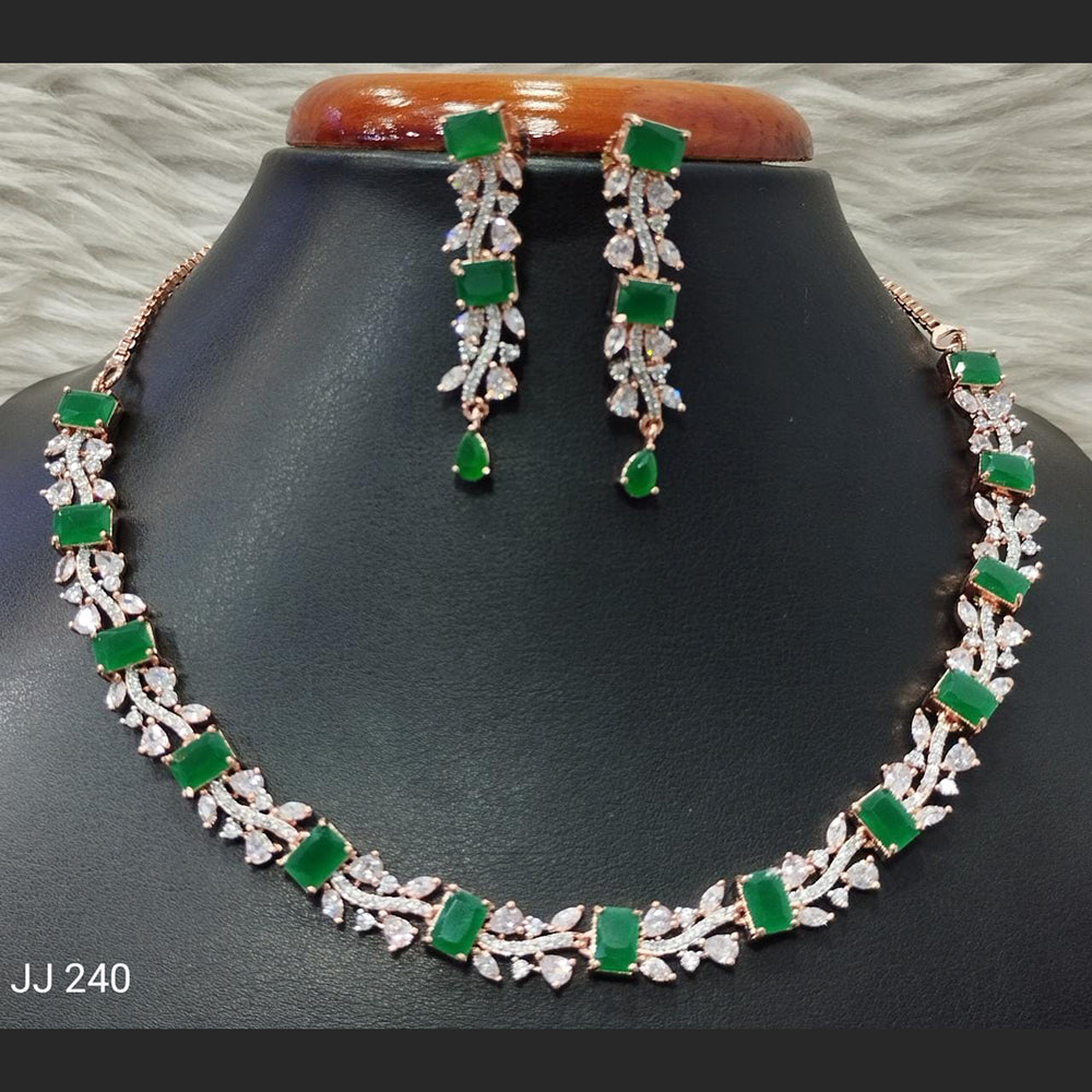 Jain Jewellers American Diamond Necklace Set - 11061767