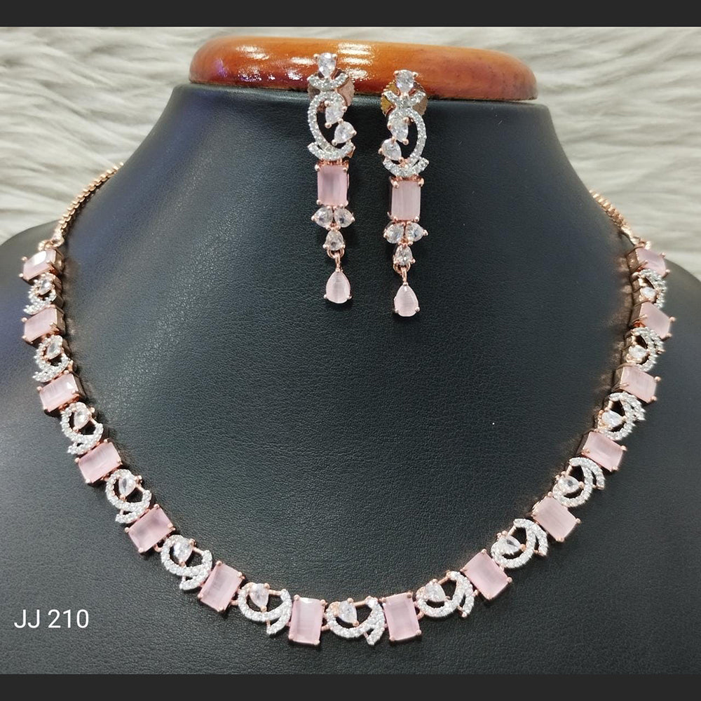 Jain Jewellers American Diamond Necklace Set - 11061768