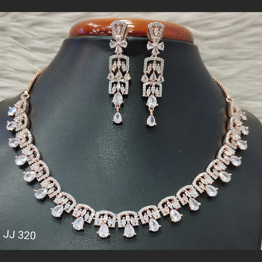 Jain Jewellers American Diamond Necklace Set - 11061771