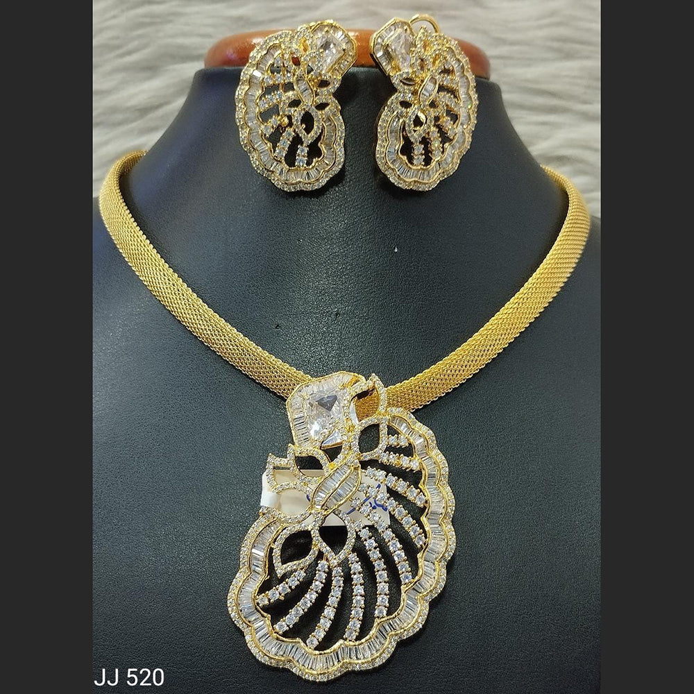 Jain Jewellers American Diamond Necklace Set - 11061773