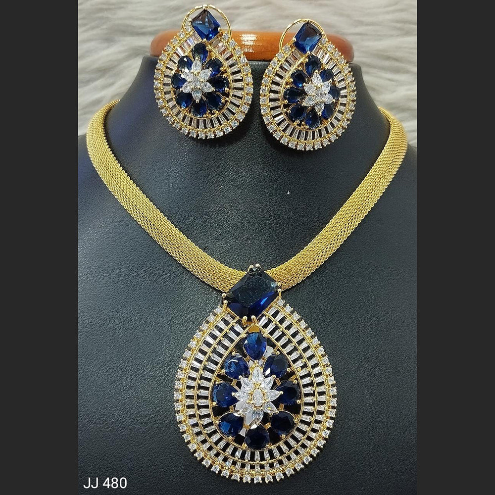 Jain Jewellers American Diamond Necklace Set - 11061774