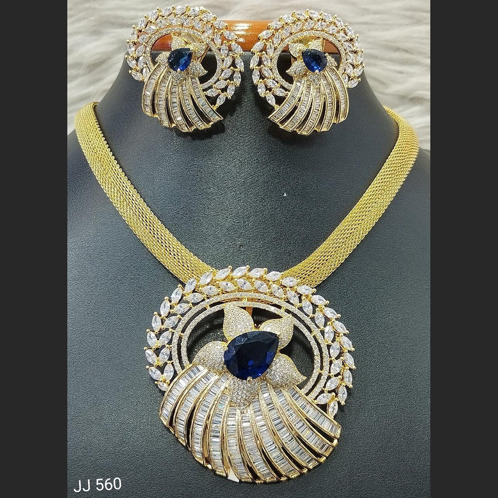 Jain Jewellers American Diamond Necklace Set - 11061775