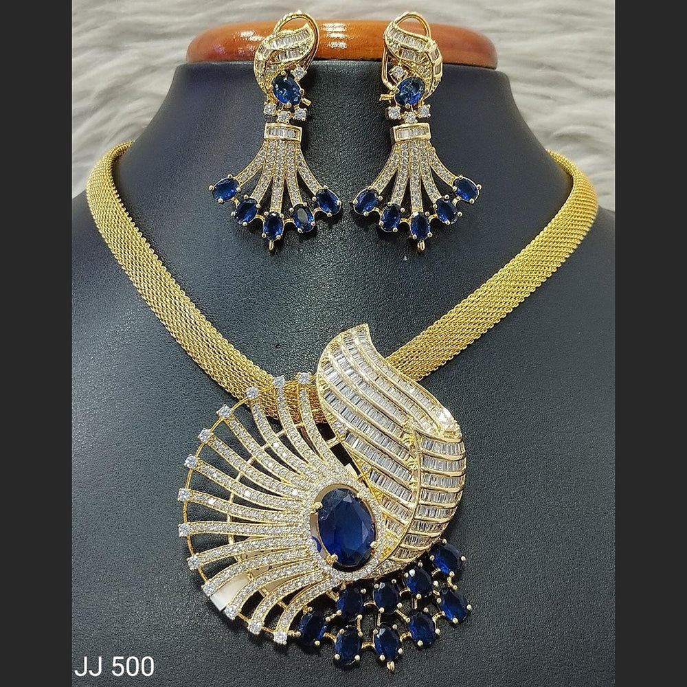 Jain Jewellers American Diamond Necklace Set - 11061777