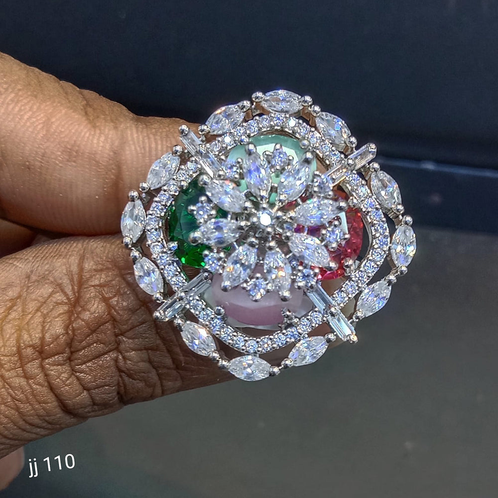 Jain Jewellers American Diamond Stone Adjustable Ring - 11061805