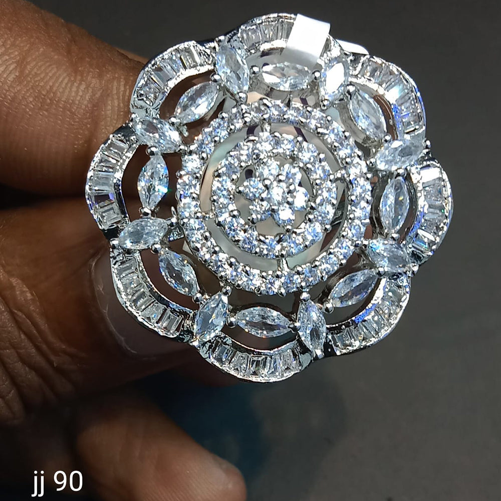 Jain Jewellers American Diamond Stone Adjustable Ring - 11061807