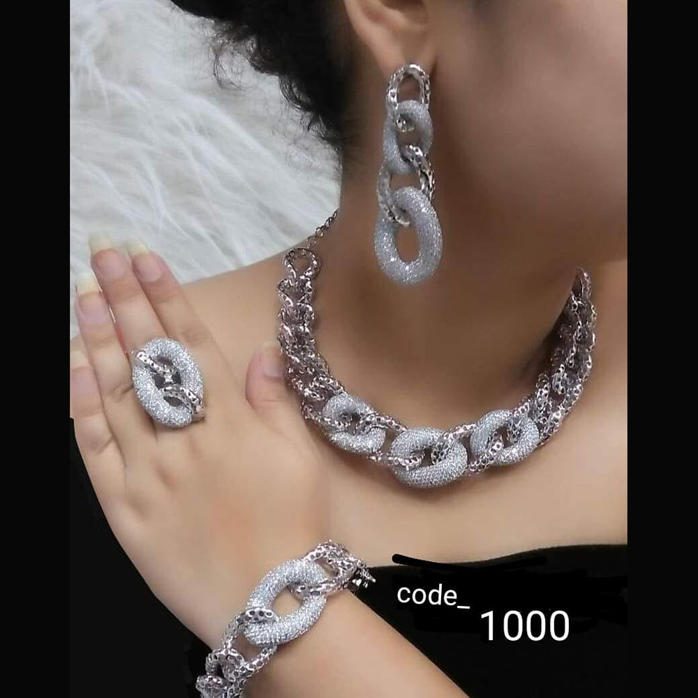 Jain Jewellers American Diamond Jewellery Combo Set