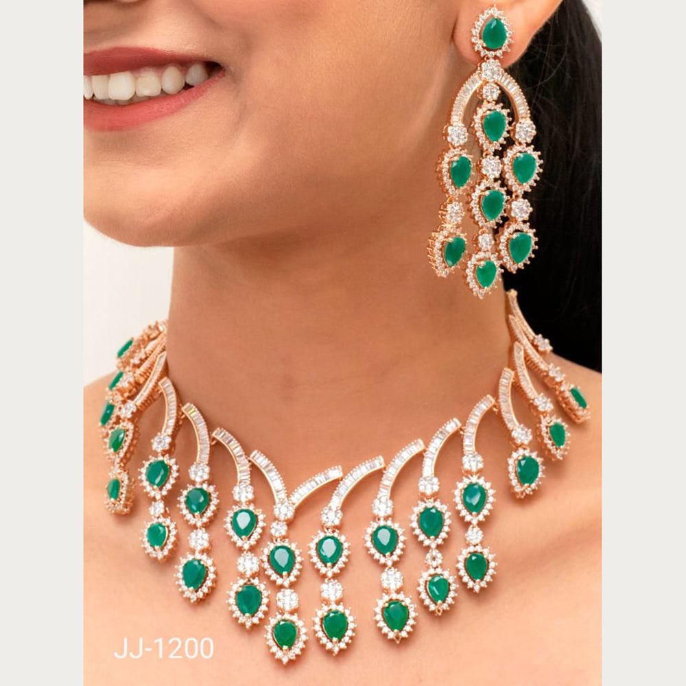 Jain Jewellers American Diamond Jewellery Necklace Set - 11061895