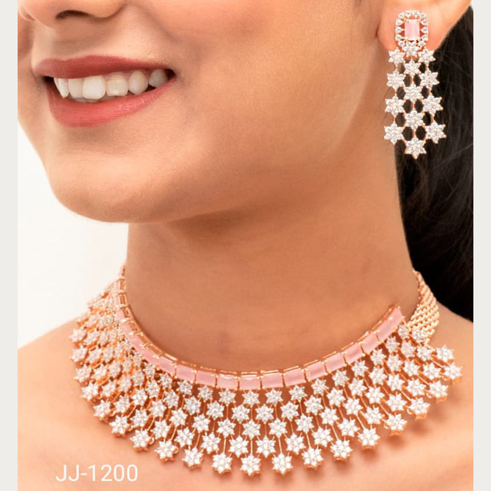 Jain Jewellers American Diamond Jewellery Necklace Set - 11061897