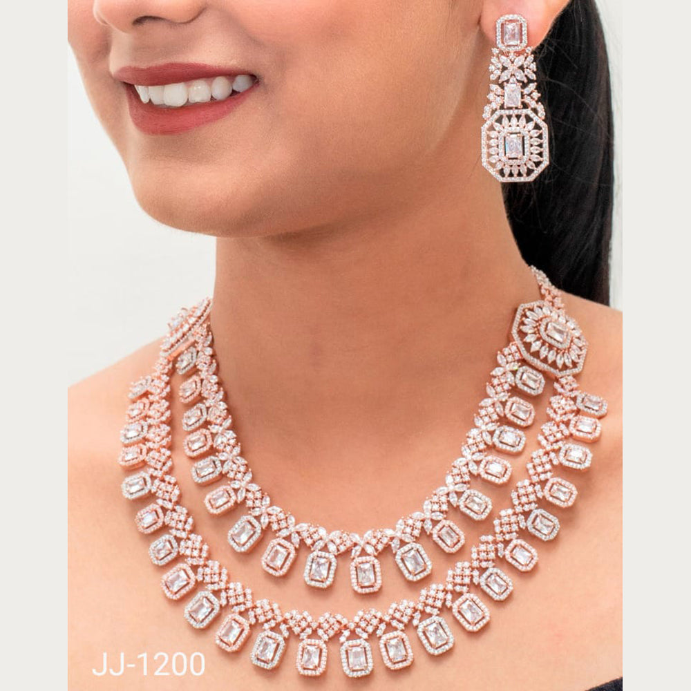 Jain Jewellers American Diamond Jewellery Necklace Set - 11061907