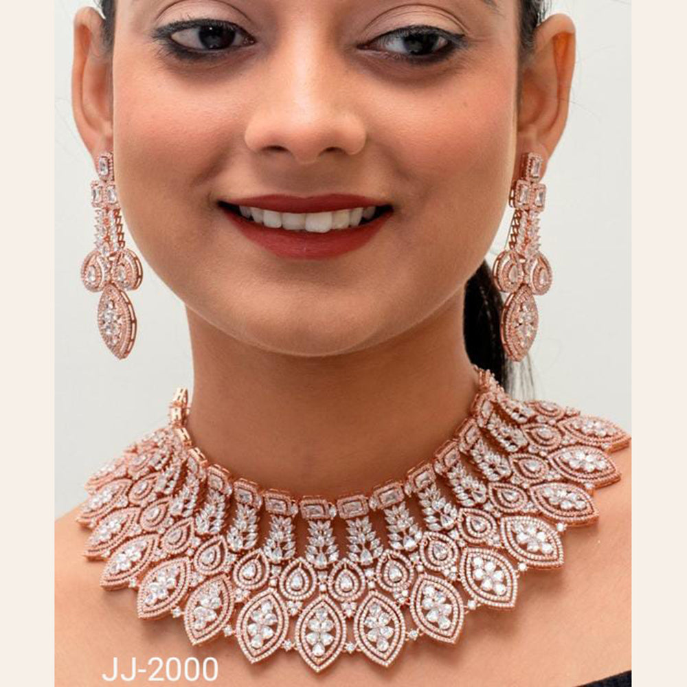 Jain Jewellers American Diamond Jewellery Necklace Set - 11061914