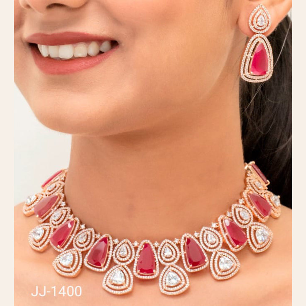Jain Jewellers American Diamond Jewellery Necklace Set - 11061917