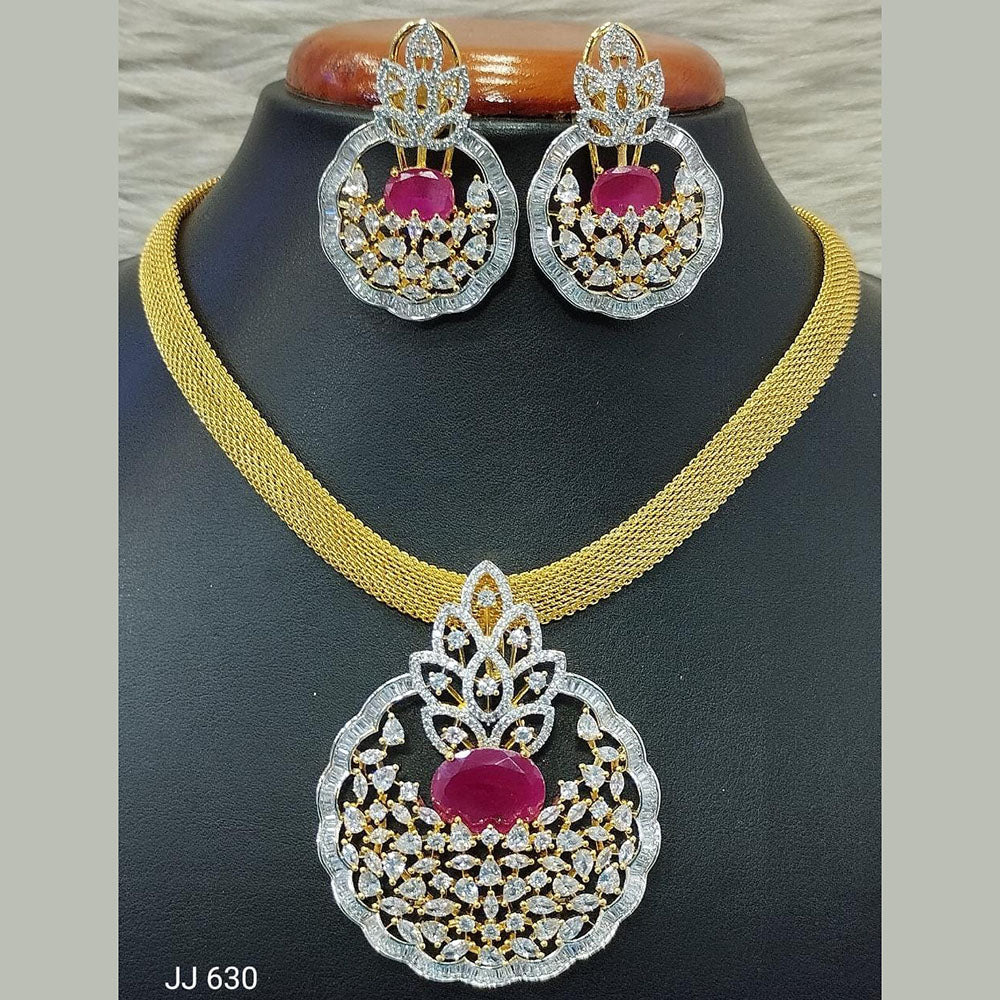 Jain Jewellers American Diamond Necklace Set - 11062024