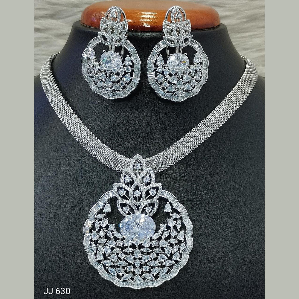 Jain Jewellers American Diamond Necklace Set - 11062025