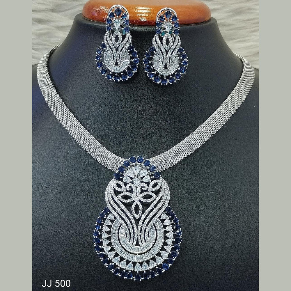 Jain Jewellers American Diamond Necklace Set - 11062026