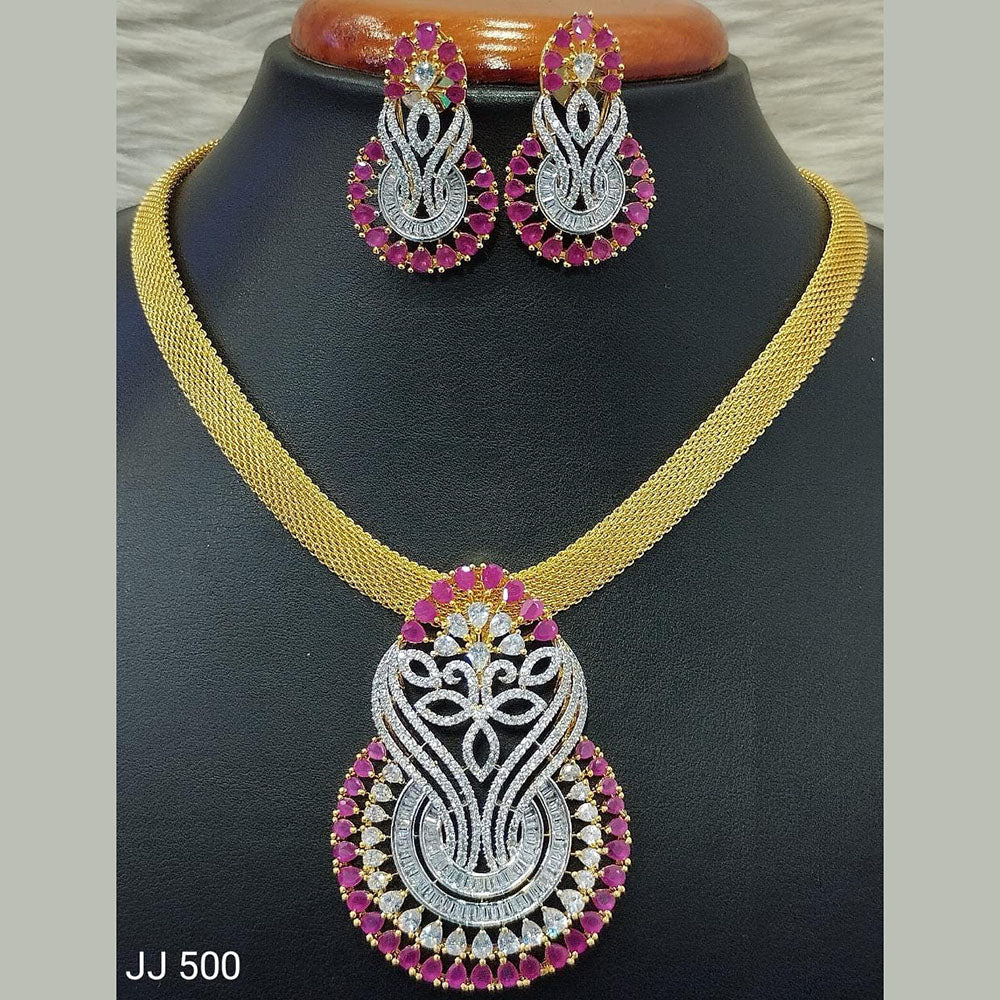 Jain Jewellers American Diamond Necklace Set - 11062027