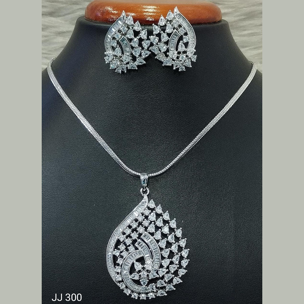 Jain Jewellers American Diamond Necklace Set - 11062029