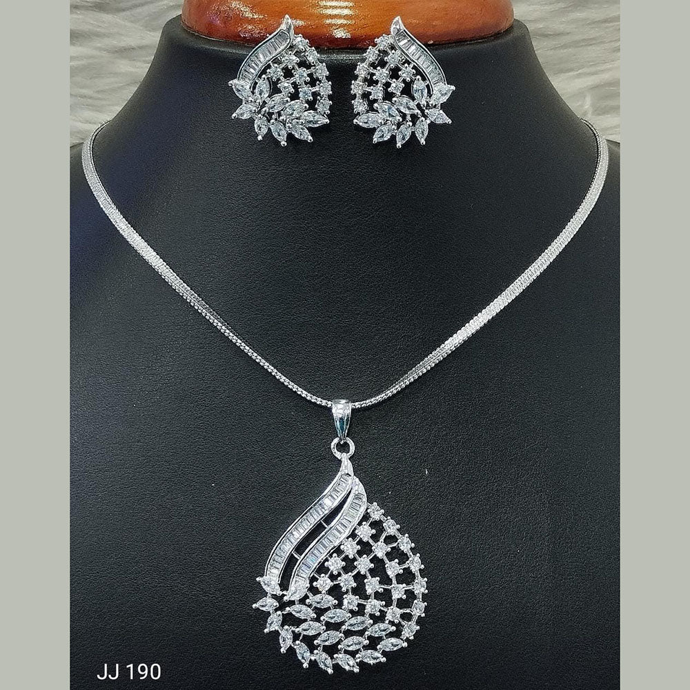 Jain Jewellers American Diamond Necklace Set - 11062030