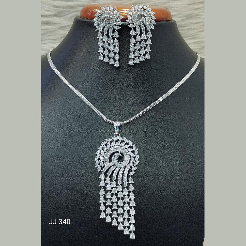Jain Jewellers American Diamond Necklace Set - 11062032