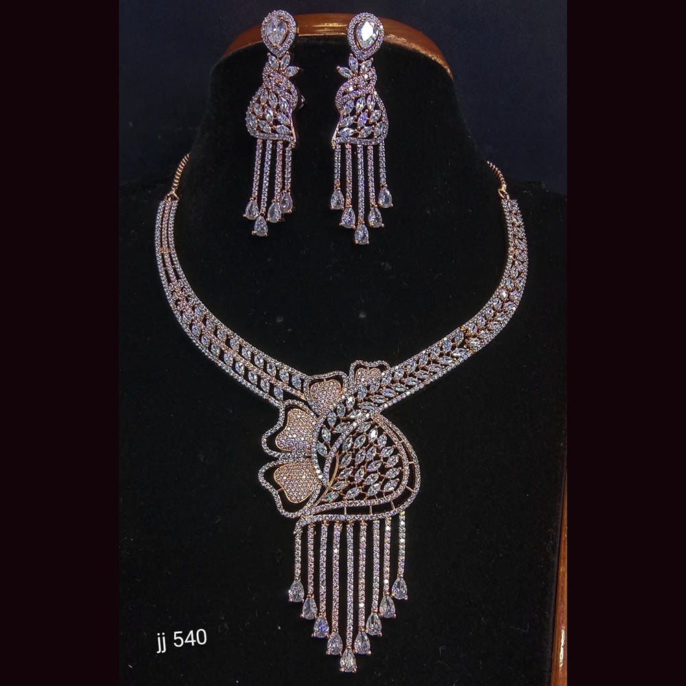 Jain Jewellers American Diamond Necklace Set