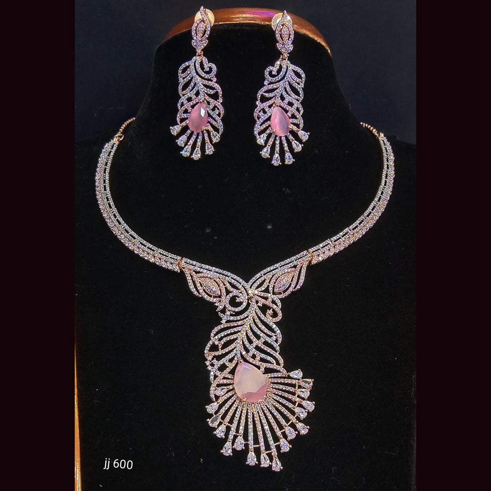 Jain Jewellers American Diamond Necklace Set
