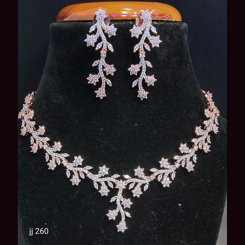 Jain Jewellers American Diamond Necklace Set