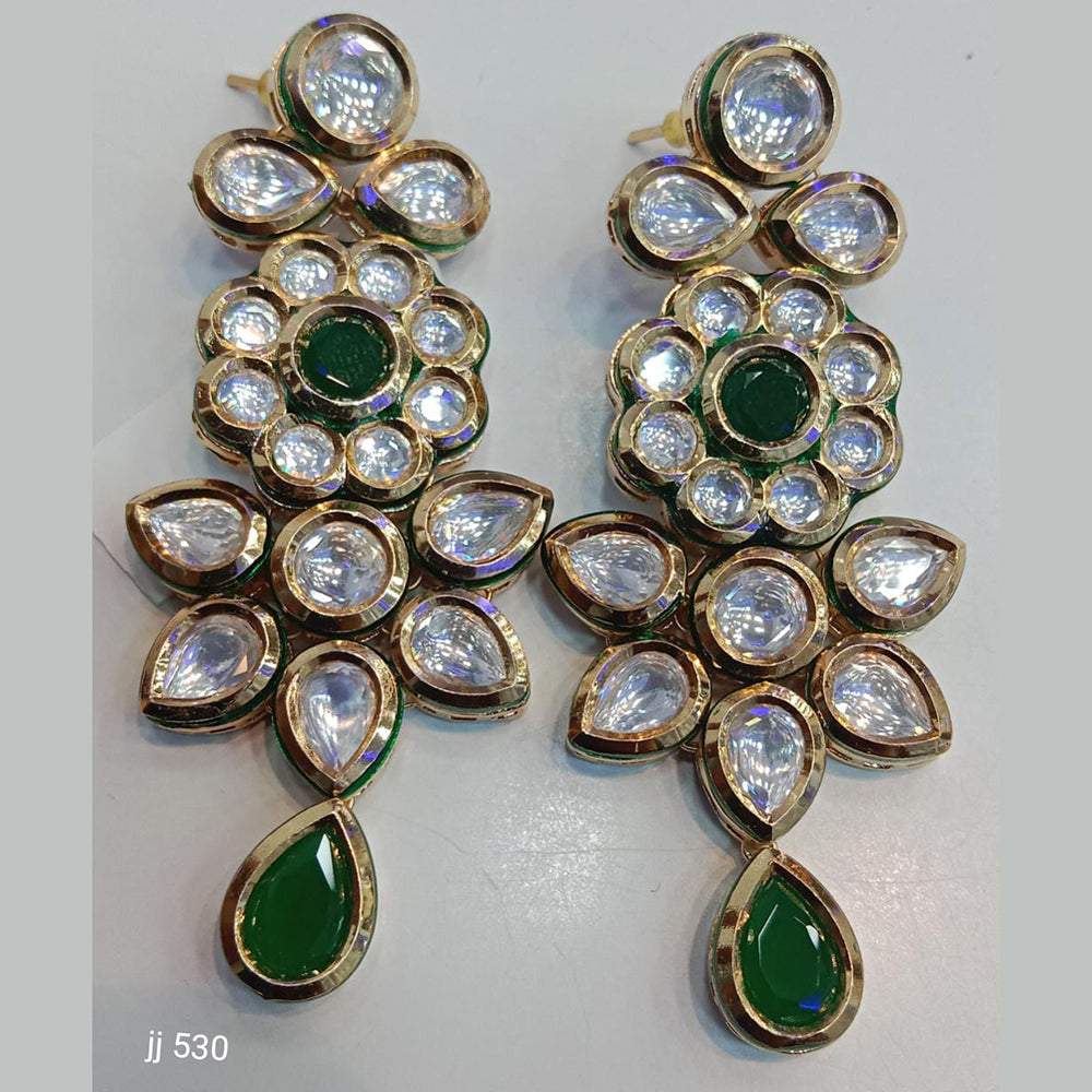 Jain Jewellers Gold Plated Kundan Stone Dangler Earrings