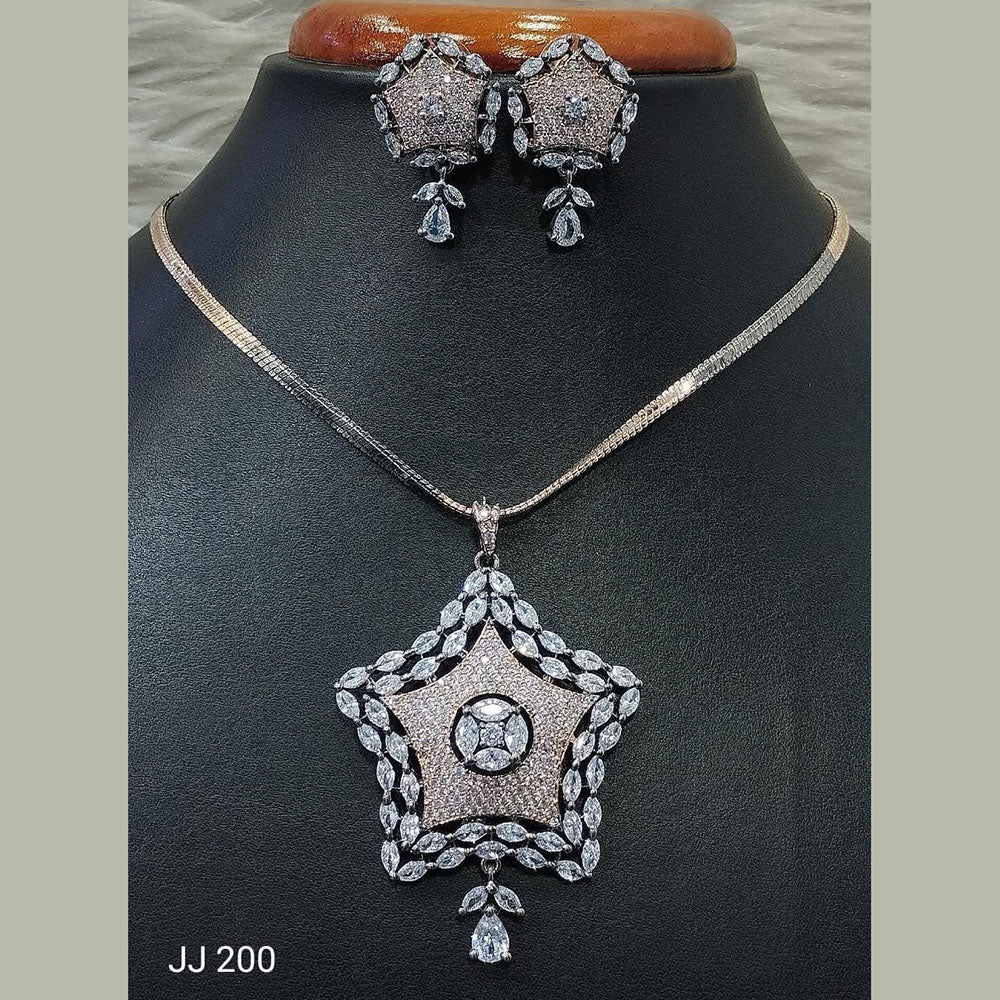 Jain Jewellers Ad Stone Pendant Set - 11062153